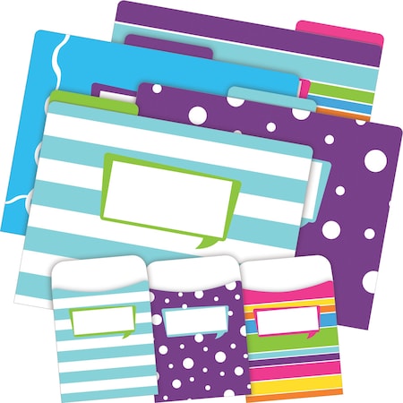 Barker Creek Happy File Folder & Library Pockets, Multi-Design Set, 42/Set 3542